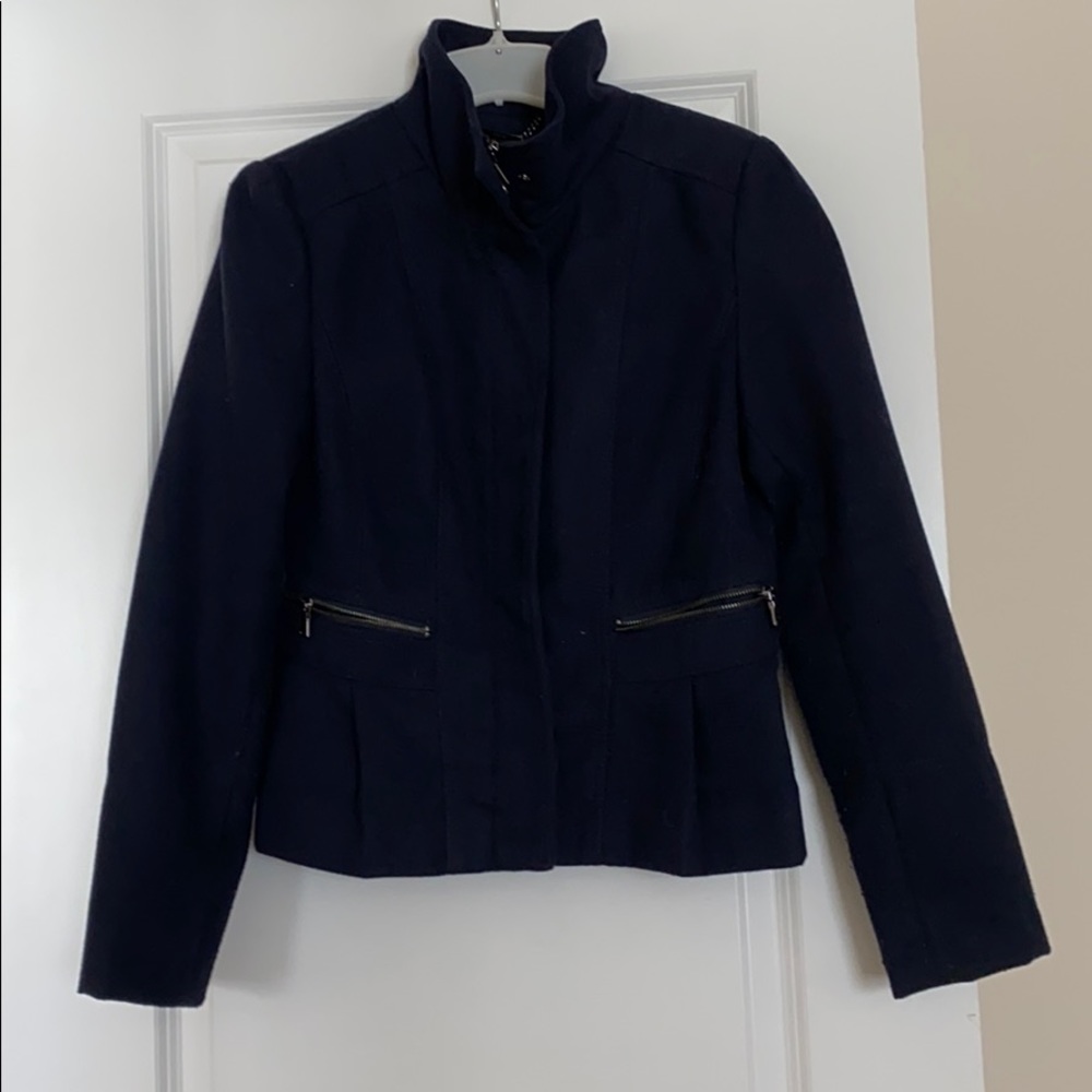 Navy blue peplum jacket